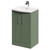 Avant Satin Green 500mm Floor Standing Vanity Unit with 1 Tap Hole Curved Basin and 2 Doors with Polished Chrome Handles Right Hand View