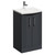 Avant Satin Anthracite 500mm Floor Standing Vanity Unit with 1 Tap Hole Curved Basin and 2 Doors with Polished Chrome Handles Left Hand View