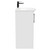 Avant Satin White 500mm Floor Standing Vanity Unit with 1 Tap Hole Curved Basin and 2 Doors with Polished Chrome Handles Side View