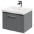 Avant Satin Grey 500mm Wall Mounted Vanity Unit with 1 Tap Hole Mid Edge Basin and Single Drawer with Polished Chrome Handle Right Hand View