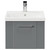 Avant Satin Grey 500mm Wall Mounted Vanity Unit with 1 Tap Hole Mid Edge Basin and Single Drawer with Polished Chrome Handle Front View