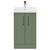Avant Satin Green 500mm Floor Standing Vanity Unit with 1 Tap Hole Mid Edge Basin and 2 Doors with Polished Chrome Handles Front View