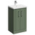 Avant Satin Green 500mm Floor Standing Vanity Unit with 1 Tap Hole Mid Edge Basin and 2 Doors with Polished Chrome Handles Left Hand View