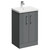 Avant Satin Grey 500mm Floor Standing Vanity Unit with 1 Tap Hole Mid Edge Basin and 2 Doors with Polished Chrome Handles Left Hand View