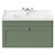 Danbury Satin Green 800mm Wall Mounted Vanity Unit with 1 Tap Hole Traditional Basin and Single Drawer with Polished Chrome Handle Front View