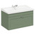 Danbury Satin Green 800mm Wall Mounted Vanity Unit with 1 Tap Hole Traditional Basin and Single Drawer with Polished Chrome Handle Left Hand View