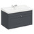 Danbury Satin Anthracite 800mm Wall Mounted Vanity Unit with 1 Tap Hole Traditional Basin and Single Drawer with Polished Chrome Handle Left Hand View