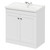 Danbury Satin White 800mm Floor Standing Vanity Unit with 1 Tap Hole Traditional Basin and 2 Doors with Polished Chrome Handles Right Hand View