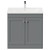 Danbury Satin Grey 800mm Floor Standing Vanity Unit with 1 Tap Hole Modern Basin and 2 Doors with Polished Chrome Handles Front View