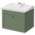 Danbury Satin Green 600mm Wall Mounted Vanity Unit with 1 Tap Hole Traditional Basin and Single Drawer with Polished Chrome Handle Right Hand View
