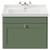 Danbury Satin Green 600mm Wall Mounted Vanity Unit with 1 Tap Hole Traditional Basin and Single Drawer with Polished Chrome Handle View from Front