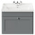 Danbury Satin Grey 600mm Wall Mounted Vanity Unit with 1 Tap Hole Traditional Basin and Single Drawer with Polished Chrome Handle Front View