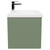 Danbury Satin Green 600mm Wall Mounted Vanity Unit with 1 Tap Hole Modern Basin and Single Drawer with Polished Chrome Handles Side View