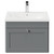 Danbury Satin Grey 600mm Wall Mounted Vanity Unit with 1 Tap Hole Modern Basin and Single Drawer with Polished Chrome Handle Front View