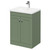 Danbury Satin Green 600mm Floor Standing Vanity Unit with 1 Tap Hole Modern Basin and 2 Doors with Polished Chrome Handles Right Hand View