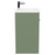 Danbury Satin Green 600mm Floor Standing Vanity Unit with 1 Tap Hole Modern Basin and 2 Doors with Polished Chrome Handles Side View