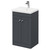Danbury Satin Anthracite 500mm Floor Standing Vanity Unit with 1 Tap Hole Modern Basin and 2 Doors with Polished Chrome Handles Right Hand View