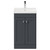 Danbury Satin Anthracite 500mm Floor Standing Vanity Unit with 1 Tap Hole Modern Basin and 2 Doors with Polished Chrome Handles Front View