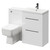 Napoli 390 Gloss White 1100mm Vanity Unit Toilet Suite with 1 Tap Hole Basin and 2 Drawers with Gunmetal Grey Handles Right Hand View