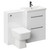 Napoli 390 Gloss White 1100mm Vanity Unit Toilet Suite with 1 Tap Hole Basin and 2 Drawers with Gunmetal Grey Handles Left Hand View