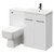 Napoli 390 Gloss White 1100mm Vanity Unit Toilet Suite with 1 Tap Hole Basin and 2 Doors with Gunmetal Grey Handles Right Hand View