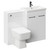 Napoli 390 Gloss White 1100mm Vanity Unit Toilet Suite with 1 Tap Hole Basin and 2 Doors with Gunmetal Grey Handles Left Hand View