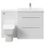 Napoli 390 Gloss White 1300mm Vanity Unit Toilet Suite with 1 Tap Hole Basin and 2 Drawers with Polished Chrome Handles Front View