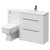 Napoli 390 Gloss White 1300mm Vanity Unit Toilet Suite with 1 Tap Hole Basin and 2 Drawers with Gunmetal Grey Handles Right Hand View