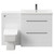 Napoli 390 Gloss White 1300mm Vanity Unit Toilet Suite with 1 Tap Hole Basin and 2 Drawers with Gunmetal Grey Handles Front View