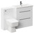 Napoli 390 Gloss White 1300mm Vanity Unit Toilet Suite with 1 Tap Hole Basin and 2 Drawers with Gunmetal Grey Handles Left Hand View