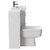 Napoli 390 Gloss White 1300mm Vanity Unit Toilet Suite with 1 Tap Hole Basin and 2 Drawers with Gunmetal Grey Handles Side View
