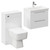 Napoli 390 Gloss White 1100mm Wall Mounted Vanity Unit Toilet Suite with 1 Tap Hole Basin and 2 Drawers with Polished Chrome Handles Left Hand View