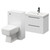 Napoli 390 Gloss White 1100mm Wall Mounted Vanity Unit Toilet Suite with 1 Tap Hole Basin and 2 Drawers with Gunmetal Grey Handles Right Hand View