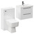 Napoli 390 Gloss White 1100mm Wall Mounted Vanity Unit Toilet Suite with 1 Tap Hole Basin and 2 Drawers with Gunmetal Grey Handles Left Hand View