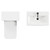 Napoli 390 Gloss White 1100mm Wall Mounted Vanity Unit Toilet Suite with 1 Tap Hole Basin and 2 Drawers with Gunmetal Grey Handles Top View