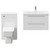 Napoli 390 Gloss White 1300mm Wall Mounted Vanity Unit Toilet Suite with 1 Tap Hole Basin and 2 Drawers with Polished Chrome Handles Front View