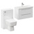 Napoli 390 Gloss White 1300mm Wall Mounted Vanity Unit Toilet Suite with 1 Tap Hole Basin and 2 Drawers with Polished Chrome Handles Left Hand View