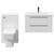 Napoli 390 Gloss White 1300mm Wall Mounted Vanity Unit Toilet Suite with 1 Tap Hole Basin and 2 Drawers with Gunmetal Grey Handles Front View