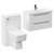 Napoli 390 Gloss White 1300mm Wall Mounted Vanity Unit Toilet Suite with 1 Tap Hole Basin and 2 Drawers with Gunmetal Grey Handles Left Hand View