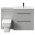 Napoli 390 Gloss Grey Pearl 1300mm Vanity Unit Toilet Suite with 1 Tap Hole Basin and 2 Drawers with Matt Black Handles Front View