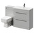 Napoli 390 Gloss Grey Pearl 1300mm Vanity Unit Toilet Suite with 1 Tap Hole Basin and 2 Drawers with Gunmetal Grey Handles Right Hand View