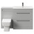 Napoli 390 Gloss Grey Pearl 1300mm Vanity Unit Toilet Suite with 1 Tap Hole Basin and 2 Drawers with Gunmetal Grey Handles Front View