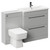 Napoli 390 Gloss Grey Pearl 1300mm Vanity Unit Toilet Suite with 1 Tap Hole Basin and 2 Drawers with Gunmetal Grey Handles Left Hand View