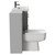Napoli 390 Gloss Grey Pearl 1300mm Vanity Unit Toilet Suite with 1 Tap Hole Basin and 2 Drawers with Gunmetal Grey Handles Side View