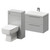 Napoli 390 Gloss Grey Pearl 1100mm Wall Mounted Vanity Unit Toilet Suite with 1 Tap Hole Basin and 2 Drawers with Polished Chrome Handles Right Hand View