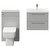 Napoli 390 Gloss Grey Pearl 1100mm Wall Mounted Vanity Unit Toilet Suite with 1 Tap Hole Basin and 2 Drawers with Polished Chrome Handles Front View