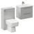 Napoli 390 Gloss Grey Pearl 1100mm Wall Mounted Vanity Unit Toilet Suite with 1 Tap Hole Basin and 2 Drawers with Polished Chrome Handles Left Hand View