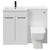Napoli 390 Combination Gloss White 1100mm Vanity Unit Toilet Suite with Left Hand L Shaped 1 Tap Hole Basin and 2 Doors with Matt Black Handles Front View