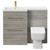 Napoli 390 Combination Molina Ash 1100mm Vanity Unit Toilet Suite with Left Hand L Shaped 1 Tap Hole Basin and 2 Drawers with Brushed Brass Handles Front View