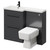 Napoli 390 Combination Gloss Grey 1100mm Vanity Unit Toilet Suite with Left Hand L Shaped 1 Tap Hole Basin and 2 Drawers with Matt Black Handles Right Hand View